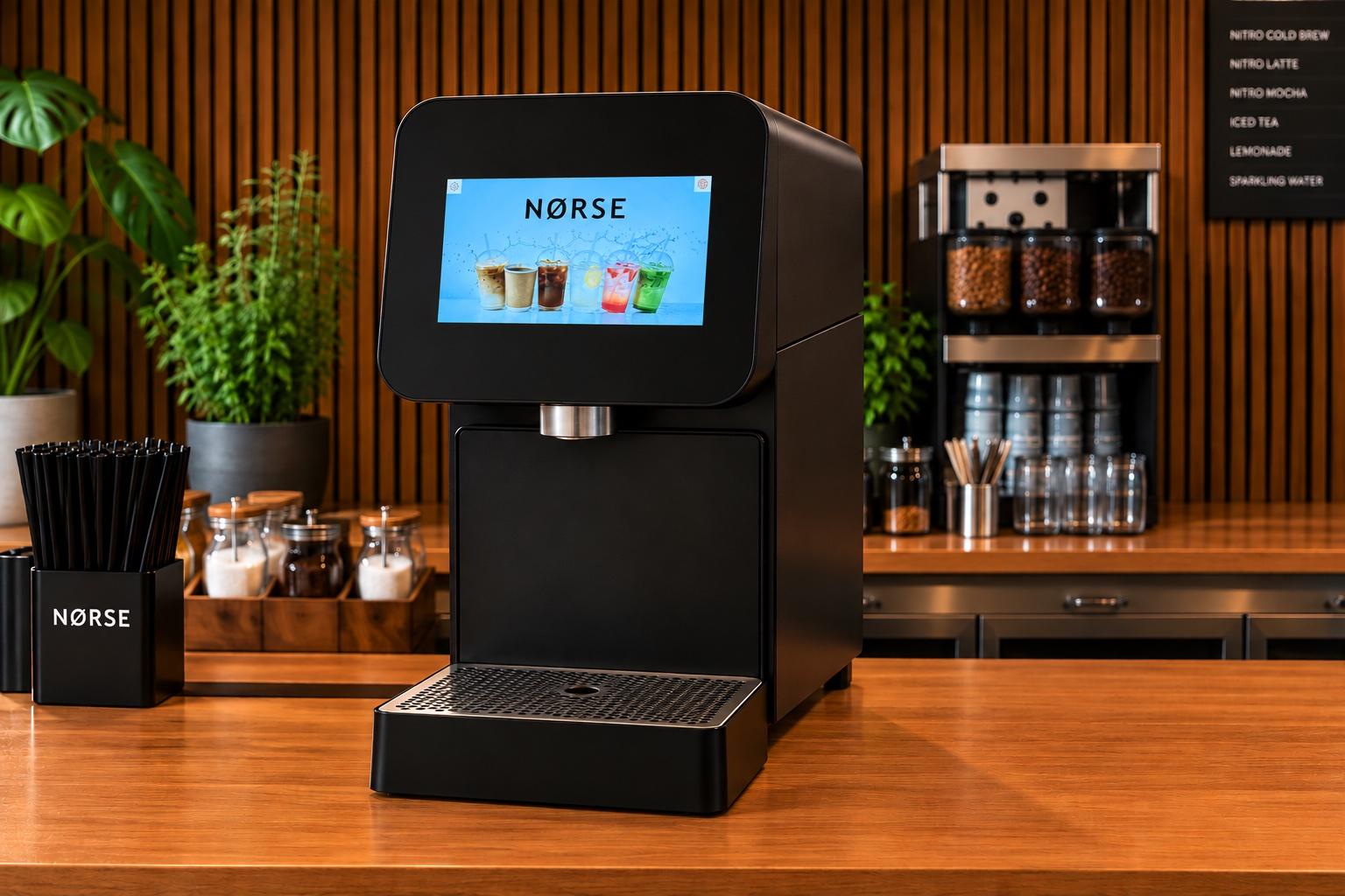 Marco BevTouch serving NØRSE concentrate on a café counter