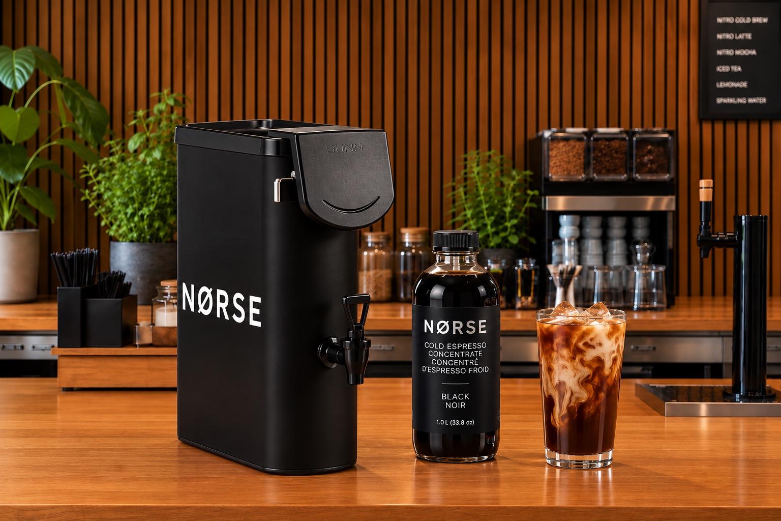 BUNN TDO serving NØRSE concentrate on a café counter