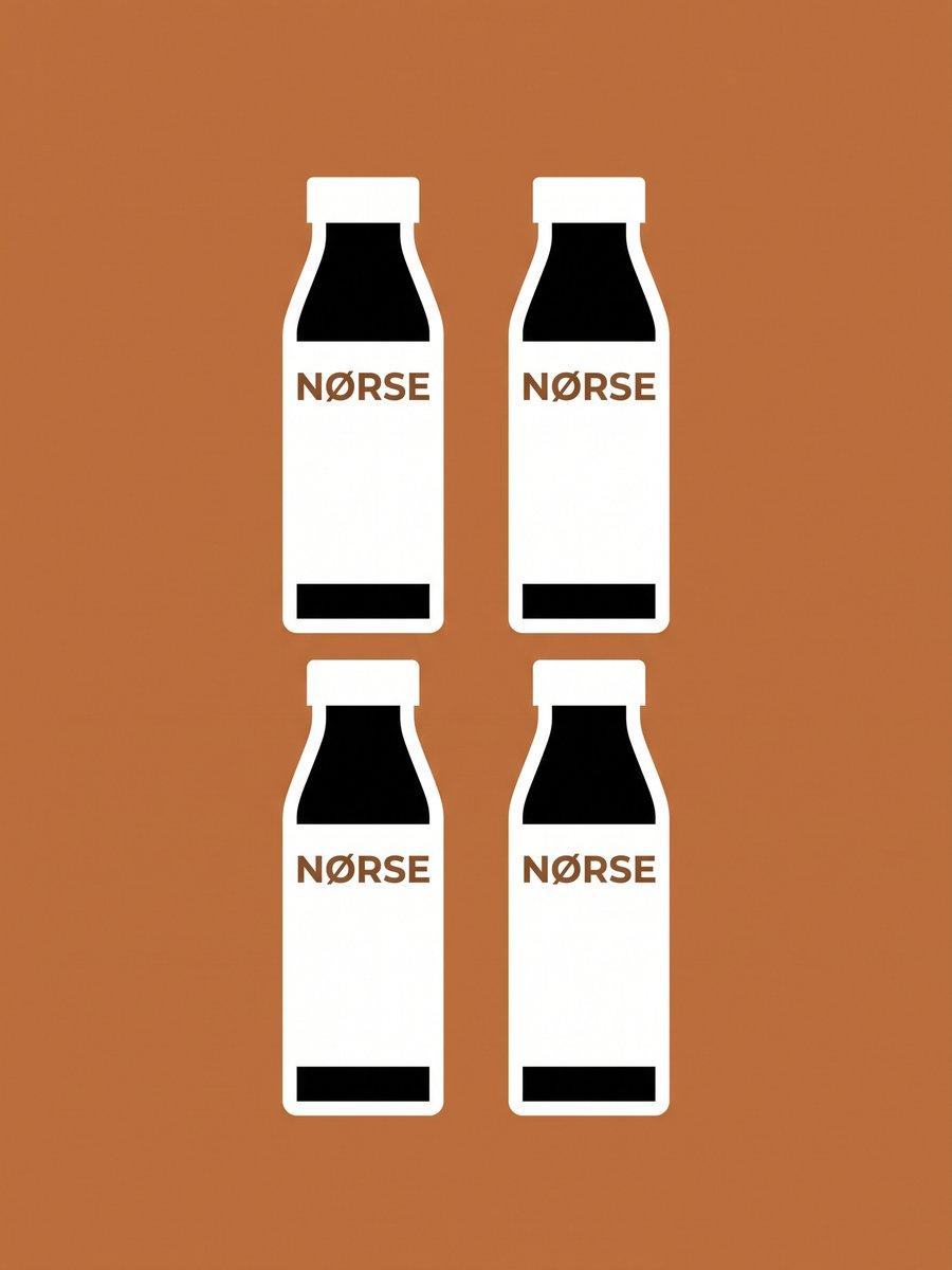 Four NORSE concentrate bottles